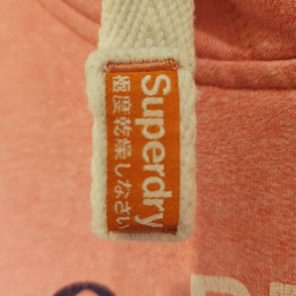 Superdry Real Originals Hoodie - Vintage Logo Pink Hooded Sweatshirt - Size S - Picture 5 of 10